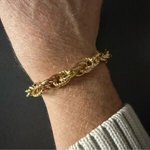Italy 925 Gold Cable Link Bracelet